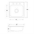 thumbnail image 3 of Fregadero Cocina Empotrar 1 Tina 47x49x14 M100 Eb tecnica linea Mark, 3 of 3