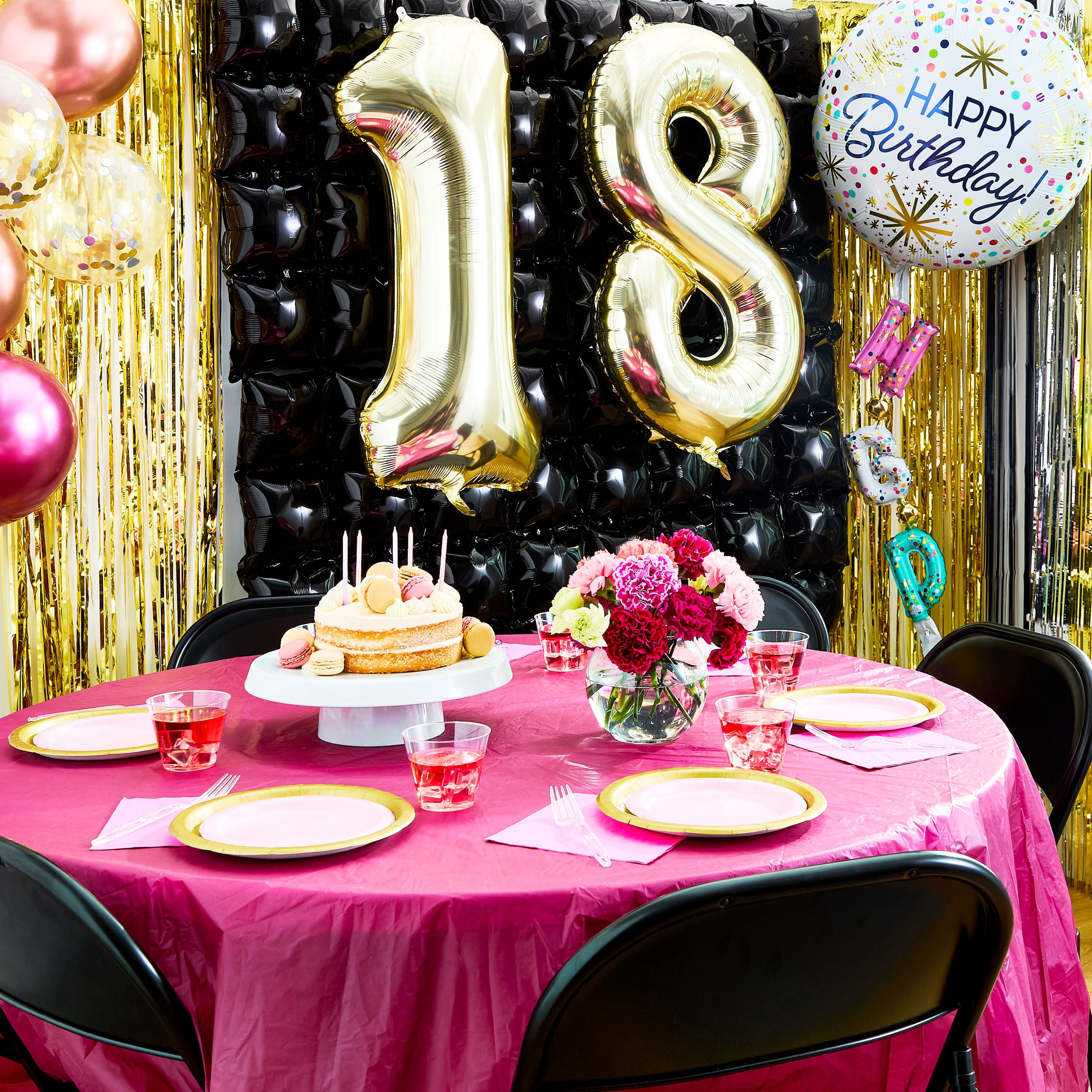 69" Multicolor Confetti Happy Birthday Balloon with Inflatable Tail, by Way To Celebrate