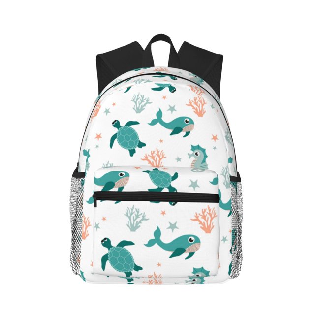 Easygdp Turtles And Seahorses Mochila Casual para Portátil, Mochila para Escuela, Viajes, Negocios