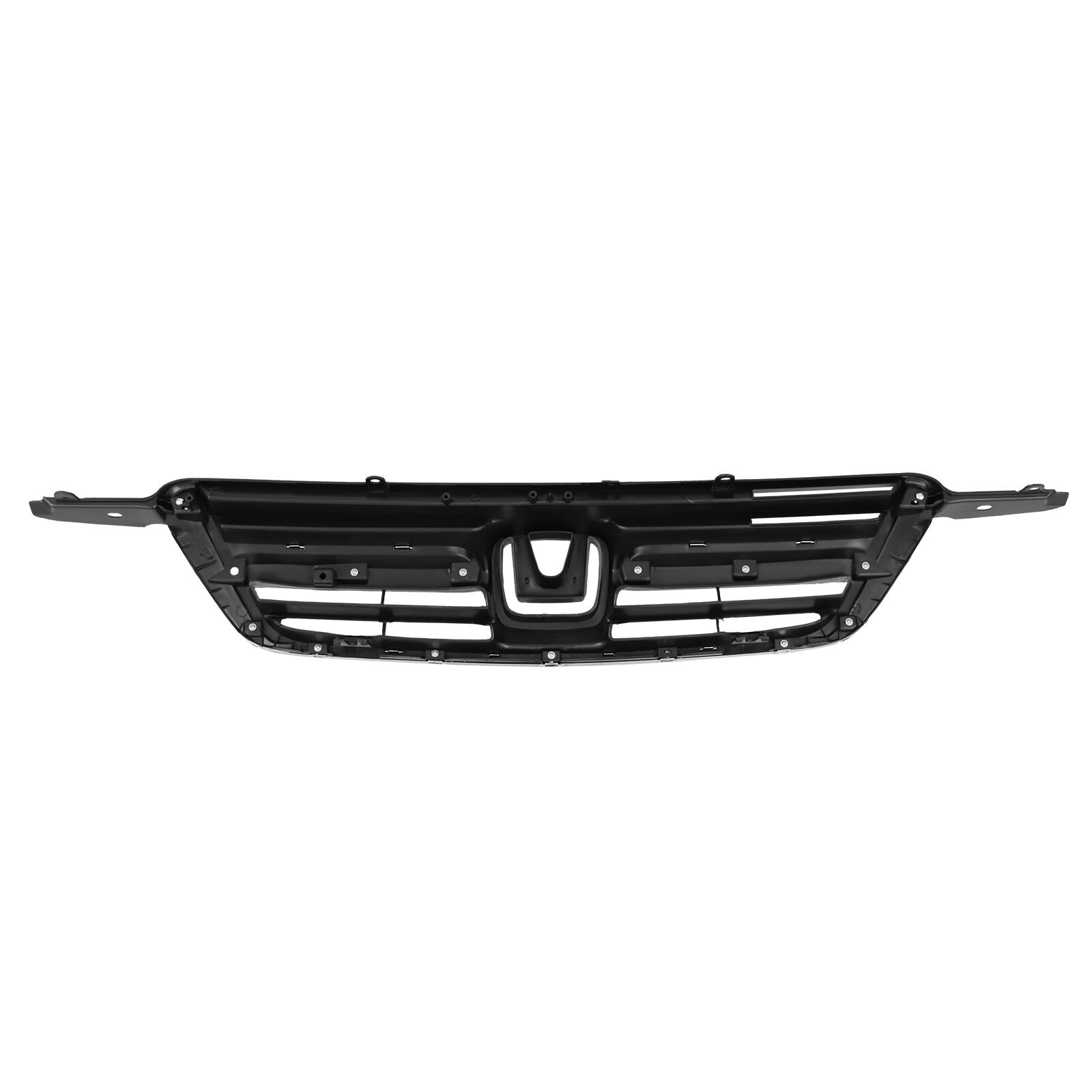 POWECHOX Front Grill Black W/Chrome Trim Compatible with Honda CRV CR-V 2002 2003 2004 Models, No Emblem