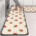 thumbnail image 2 of Kitchen Rugs Sets Of 2,Red Strawberry Plants Fruit Light Beige Pattern Anti Fatigue Kitchen Mat Rugs Non Slip Washable,Decorative Kitchen Floor Mats for Kitchen,Sink,Laundry,17"x47"+17"x47", 2 of 5