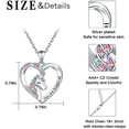 thumbnail image 4 of Queilt Collier Femme Pendentif Cœur Licorne Bijou Cadeau, 4 of 5
