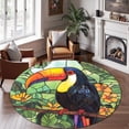 thumbnail image 2 of Round Rug, Toucan Soft Washable Carpet, Non-Slip Floor Mat for Living Room Bedroom Home Decor 31 Inch, 2 of 6