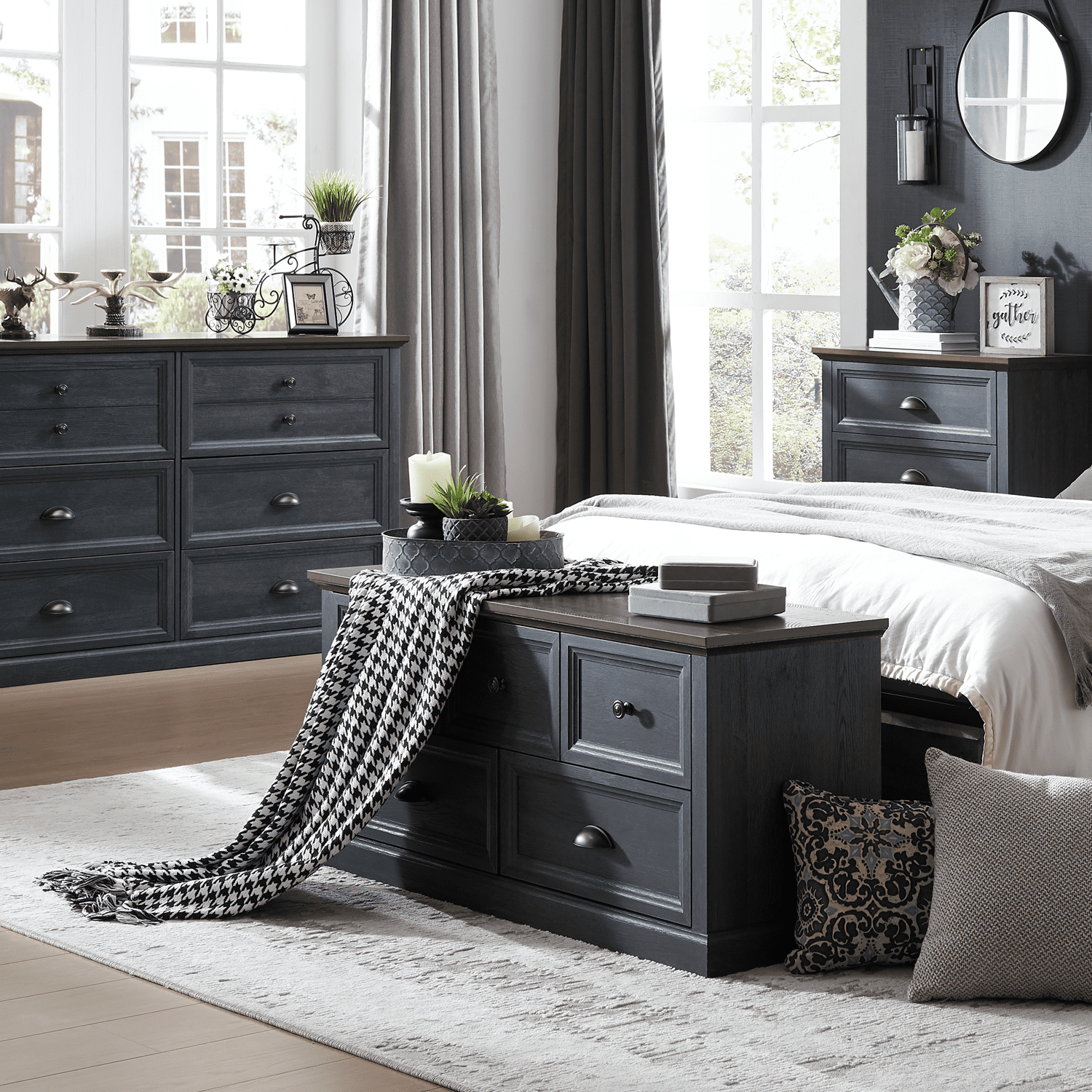 IFGET Dresser for Bedroom with 5 Drawers Tall & Large, Farmhouse Wood Dresser & Chests of Drawers