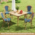 thumbnail image 6 of Resenkos Outdoor Dining Room Chairs, Patio Kitchen Chairs,Hand-Woven PE Wicker Outdoor French Bistro Chairs Set of 2-Blue, 6 of 9