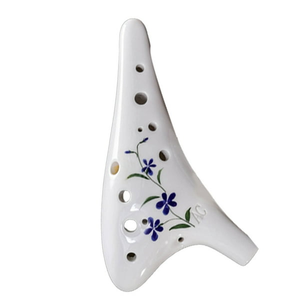 Ocarina de cerámica de 12 agujeros, idea de regalo de pintura a mano para músico principiante, fácil de aprender Zhivalor BST2000034-3