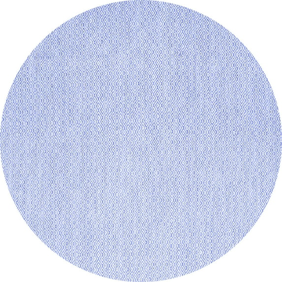 Ahgly Company Machine Washable Indoor Round Abstract Blue Contemporary Area Rugs, 5' Round