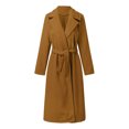 thumbnail image 7 of VINUSLI Women's 2025 Wool Blend Trench Elegant Notch Collar Jackets Mid Long Warm Pea Coats Dressy Casual Double Breasted Overcoat with Pockets Gold,M, 7 of 7