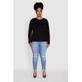 thumbnail image 3 of Womens Plus Size Basic Long Sleeve Crew Neck T-Shirt, 3 of 5
