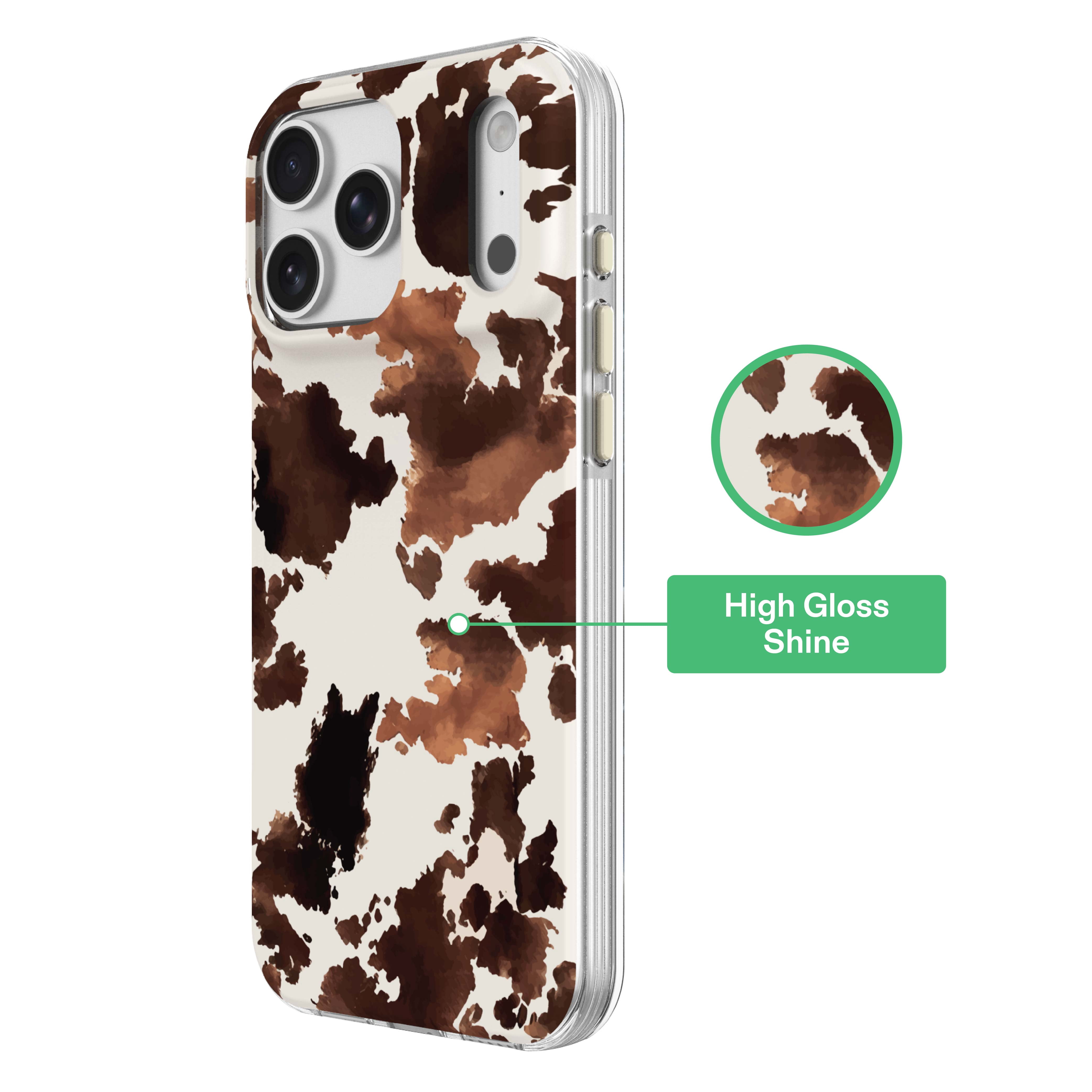 onn Phone Case for iPhone 18 Pro / 17 Pro, MagSafe Compatible - Cow Print