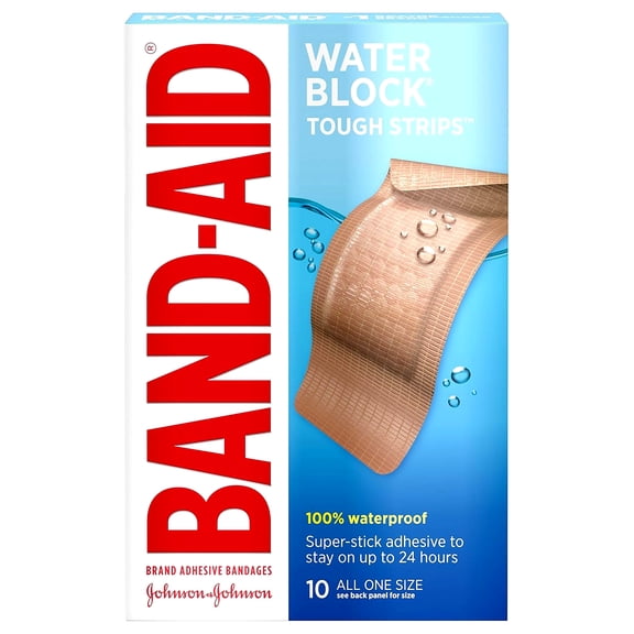 Band-Aid Water Block Tough-Strip Waterproof Elastic Bandage Xl, 10Ct
