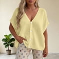 thumbnail image 3 of RRMuAzgs Womens Cardigans Batwing Short Sleeve Button Down V Neck Casual Open Front Sweater Lightweight Knit Tops, 3 of 5