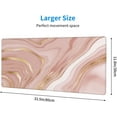 thumbnail image 3 of Marble Pink Mouse Pad, Extended Desktop Large Gaming Mousepad with Gold Texture, Waterproof Non-Slip Big Long Full Makeup Mat for Laptop, Keyboard, Computer for Decor Women Office, XL 31.5 * 11.8 in, 3 of 6