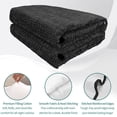 thumbnail image 4 of Twin XL Quilt Set 68''x98'', Black Burlap Texture Lightweight Summer Bedspread Coverlet Set with 2 Pillow Shams, Farmhouse Vintage Black Breathable All Season Quilt Bedding for Dorm/Guest Room, 4 of 9