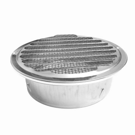 

PCFVRKA 6 Inch Louvered Grille Cover Vent Hood Wall Air with Built-In Fly Screen Mesh - 304 Stainless Steel Ventilation Outlet