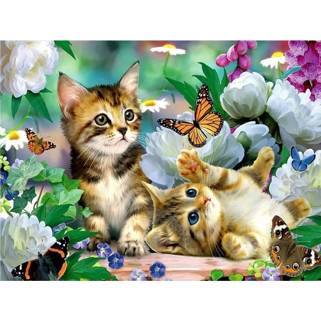 Taladro de pintura de diamante Cat Rhinestone Cuadrado completo para la decoración de la habitación (FF821) Hugtrwg Para estrenar
