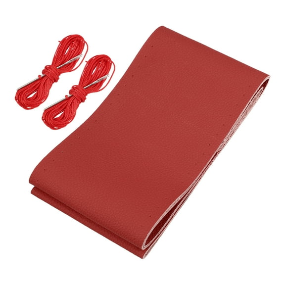 Unique Bargains Car Hand Sewn Steering Wheel Cover Stitch with Needle and Thread Fit 15.4-16 Inch 39-40.5cm Dia
