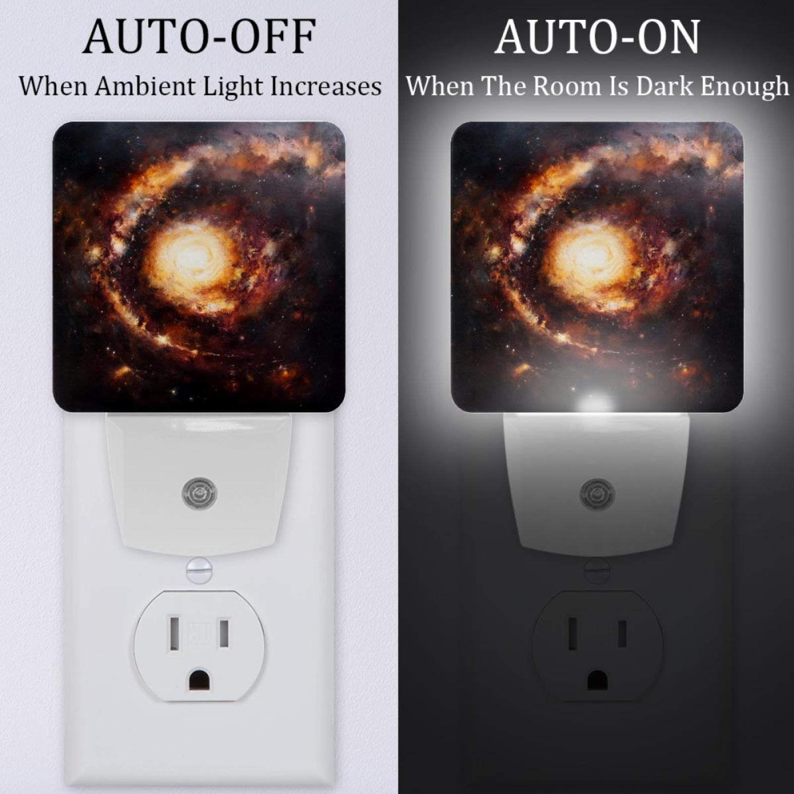 PhooArto Universe Galaxy Plug in LED Night Light Auto Sensor Dusk to Dawn Decorative Night for Bedroom, Bathroom, Kitchen, Hallway, Stairs, Baby's Room, Energy Saving