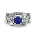thumbnail image 1 of 6MM Round Lapis 925 Sterling Silver Solitaire Women Wedding Classic Designer Ring, 1 of 4