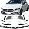 Compatible with 20-22 Benz W177 A35 AMG Style Front Bumper Lip with Grille Chrome Moulding