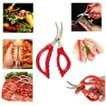 thumbnail image 4 of 6 PACK Ciseaux de Fruits de Mer Poisson Crabe Homard Crevette Écrevisses Ciseaux Multifonctionnels en Acier Inoxydable Ciseaux de Fruits de Mer (Noir, Rouge), 4 of 7