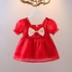 thumbnail image 5 of Vestido De Niña, Vestido De Princesa De Niña Con Cuello Cuadrado Rojo Para Fiesta De Boda, 5 of 8