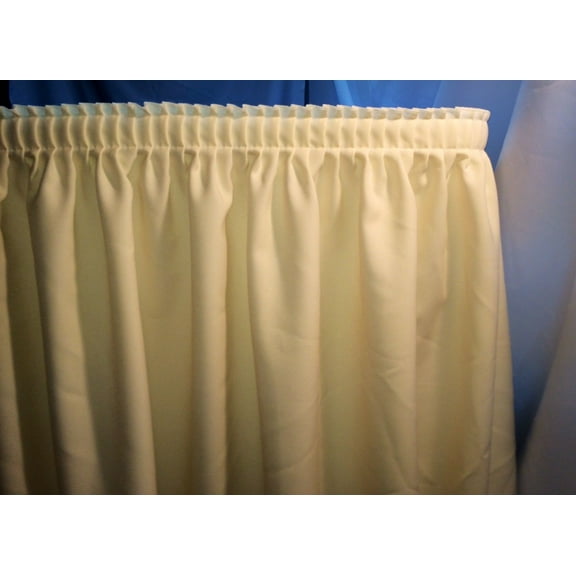 14' IVORY POLYESTER PLEATED TABLE SKIRT skirting Trade show Wedding"