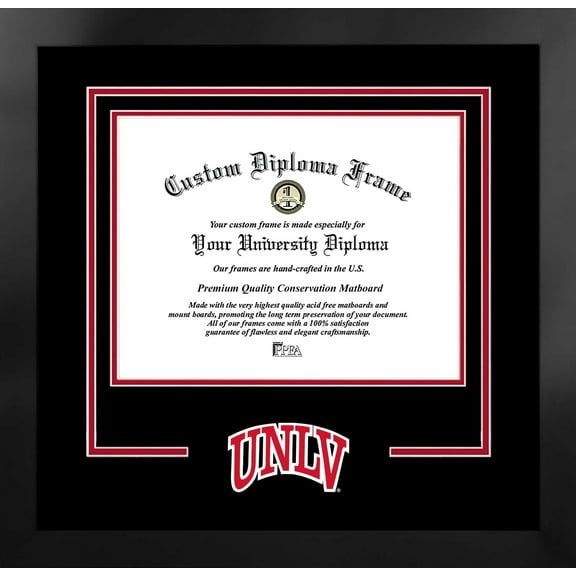 UNLV Running Rebels 11w x 8.5h Spirit Diploma Manhattan Black Frame with Bonus Campus Images Lithograph (value savings $59)