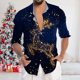 thumbnail image 5 of Playeras Deportivas Para Hombre, Camiseta De Manga Corta Con Solapa Y Estampado Digital 3D De Papá Noel Navideño, 5 of 7