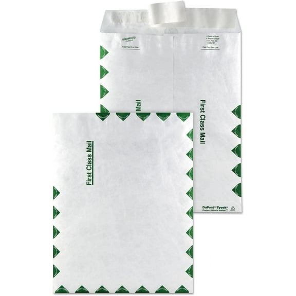 Survivor R1470 Tyvek Open-End Envelope,1st Class,9-Inch x12-Inch,100/BX,WE
