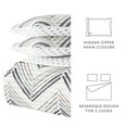 thumbnail image 6 of Noble Linens Light Gray 3 Piece Diamond Chevron Reversible Microfiber Quilt Set, King / CalKing, 6 of 7