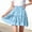Blue, variant on Girls Double Layer Ruffle Short Skirt for Kids Casual Daily Wear Tie Waist Skirt for Big Kids Tweens School Outings Spring Summer Wear All Occasion Apparel