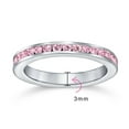 thumbnail image 4 of Bling Jewelry Womens Cubic Zirconia Thin Stackable CZ Channel Set Eternity Band Ring Sterling Silver, 4 of 6