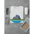 thumbnail image 3 of Lake And Mountain Vector Graphic Men White T-Shirt, Male x-Large, 3 of 4