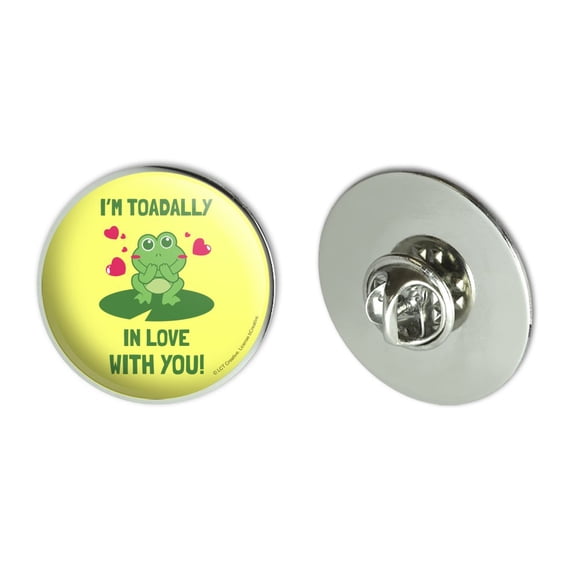I'm Toadally Totally in Love With You Frog Valentine Funny Humor Metal 1.1" Tie Tack Hat Lapel Pin Pinback
