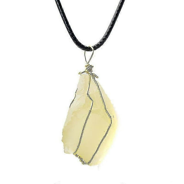 Natural Citrine Stone Crystal Necklace Raw Crystals Healing Stone Pendant Yellow Quartz For Men Women Mineral Jewelry For Gift