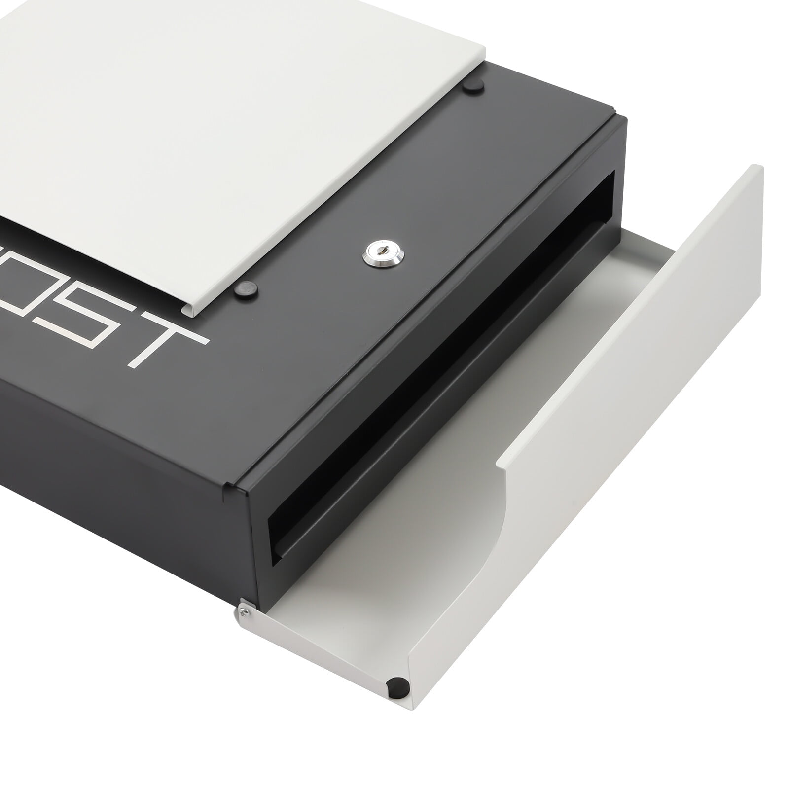 DENEST Large Capacity Locking Mailbox for Outdoor Use, Wall Mounted Steel Mail Box with Keys, Secure Parcel Delivery Box for Garden