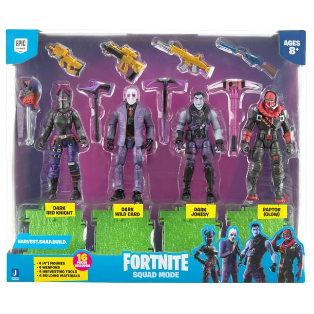 Fortnite Dark Red Knight, Dark WIld Card, Dark Jonesy & Raptor (Glow