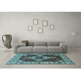 thumbnail image 3 of Ahgly Company Indoor Square Oriental Light Blue Industrial Area Rugs, 5' Square, 3 of 4