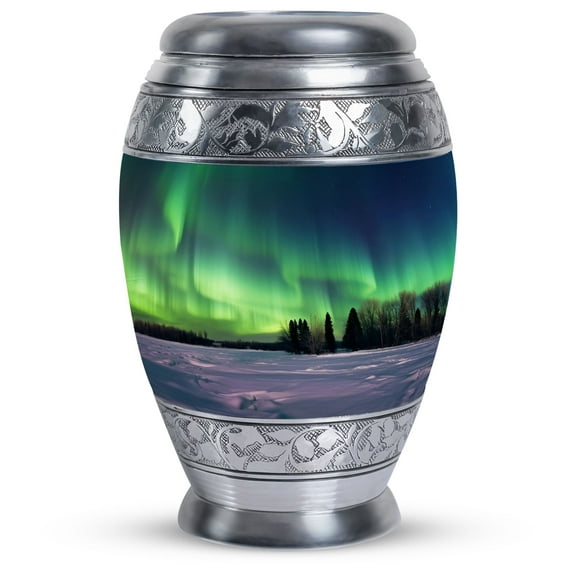 Aurora Borealis Aurora Borealis Northern Lights Urn For Mom - Aurora Borealis Borealis - Memorial Urns For Human Ashes - Urns For Human Ashes For Mother - Urns For Ashes Adult Female (Size 10 Inch)