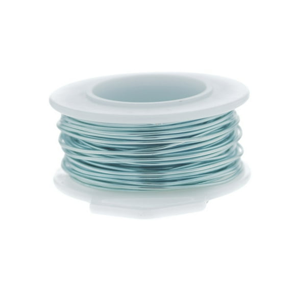 32 Gauge Round Silver Plated Baby Blue Copper Craft Wire - 90 ft