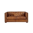thumbnail image 2 of Crafters and Weavers Tuxedo Contemporary Leather Arm Chair in Light Brown, 2 of 7