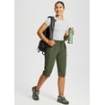 thumbnail image 6 of BALEAF Women's 15" Long Shorts Below The Knee Capri Hiking Cargo Shorts Lightweight Quick Dry Elastic Waist for Casual Green S, 6 of 7