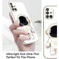 thumbnail image 3 of Compatible with Samsung A51 Case Silicone TPU Plating, Galaxy A51 Case Cute Astronaut Pattern Phone Case with Stand (Samsung Galaxy A51, White), 3 of 13