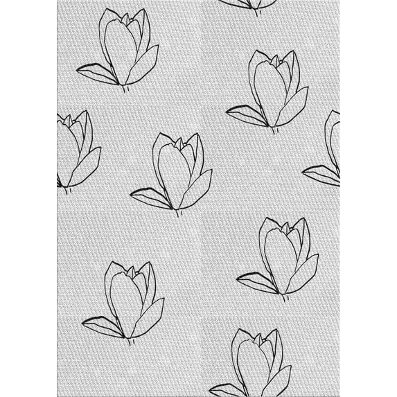 Ahgly Company Indoor Rectangle Patterned Dark Gray Novelty Area Rugs, 5' x 8'