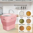 thumbnail image 6 of Cereal Rice Food Rolling Wheel Storage Containers Collapsible 20 to 50 Lbs Dispenser Bin Airtight Locking Lid Pet Cat Food Flour Sugar Plastic Large Kitchen Pantry Holder With Measuring Cup Dog Bowl, 6 of 8