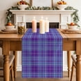 thumbnail image 2 of Buffalo Plaid Table Runner 90 Inches Long,Purple Blue Farmhouse Gingham Striped Cotton Linen Table Runners Dresser Scarves,Fabric Tabletop Scarf Furniture Cover for Home Dinner Party 13"x90", 2 of 9