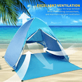 thumbnail image 2 of BEEPRINCESS Beach Tent, Anti-UV Pop Up Sun Shelter Beach Tent With Carry Bag for 2-3 Person, Lightweight & Easy Setup Beach Tent, Blue, 2 of 7