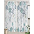 thumbnail image 2 of Turquoise Coastal Living Room Curtains 72 Inches length, Summer Beach Coral Shell Starfish Ocean Window Treatment Curtain Drapes, Light Filtering Drapes for Bedroom Laundry Room, 52"x72", 2 Panels, 2 of 7