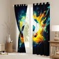 thumbnail image 3 of Manfei Sport Game Gaming Blackout Curtains Set of 2 (52x84 Each),Kids Soccer Football Window Curtains,Orange Cyan Black Curtains and Drapes For Teens,Breathable Home Decor, 3 of 6